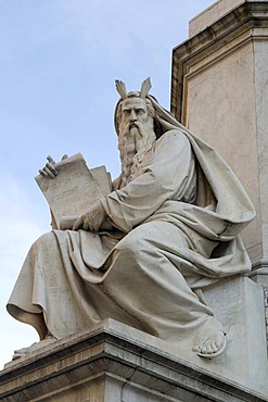 Moses statue on the Piazza di Spagna square, Rome, Italy, Europe