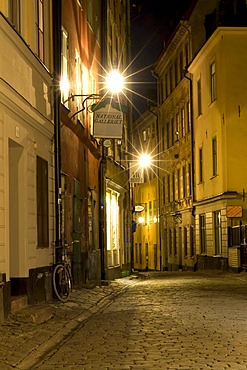 Historic town Gamla Stan, night shot, Stockholm, Sweden, Scandinavia, Europe