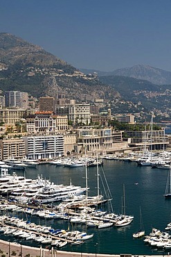 View of the harbor, Monte Carlo, Cote d'Azur, Monaco, Europe