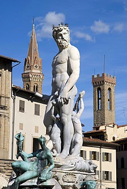 Neptune Fountain on Piazza della Signoria, Florence, Unesco World Heritage Site, Tuscany, Italy, Europe