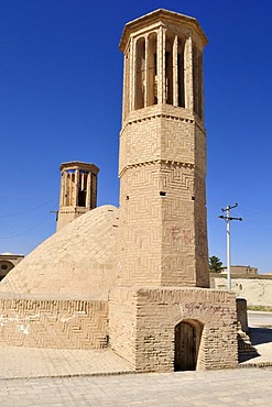 Windtower at an underground water reservoir in Nain, Isfahan, Esfahan, Iran, Persia, Asia