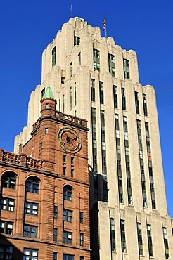 Historic skyscraper, Aldred Building, Vieux Montreal, Old Montreal, Quebec, Canada, North America