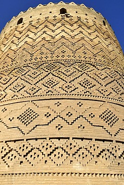 Brick decoration at a tower of the Citadelle of Karim Khan, Shiraz, Fars, Persia, Iran, Asia