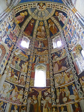 Apse with frescoes, Basilica of Sant 'Abbondio, Como, Lombardy, Italy, Europe