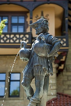 Fountain figure, Meiningen, Thuringia, Germany, Europe