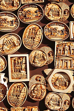 Souvenirs in a kiosk in the Nabataean city Petra, Unesco World Heritage Site, near Wadi Musa, Jordan, Middle East, Orient