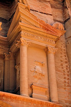 Facade of the treasury, Khazne Faraun, in the Nabataean city Petra, Unesco World Heritage Site, near Wadi Musa, Jordan, Middle East, Orient