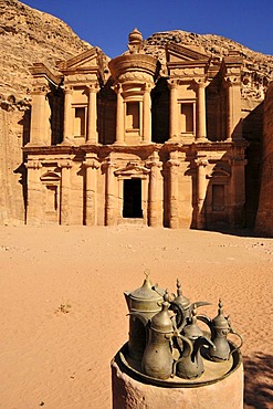 Facade of the procession monastery Ed-Deir in the Nabataean city of Petra, World Heritage Site near Wadi Musa, Jordan, Middle East, Orient