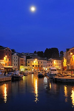 Port at night in Veli Losinj, Croatia, Europe