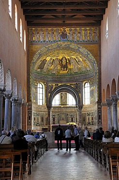 Nave of the Euphrasian Basilica in Porec, Croatia, Europe