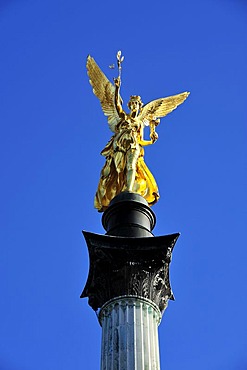 Friedensengel Angel of Peace, replica of the Nike of Paionios, Munich, Upper Bavaria, Bavaria, Germany, Europe