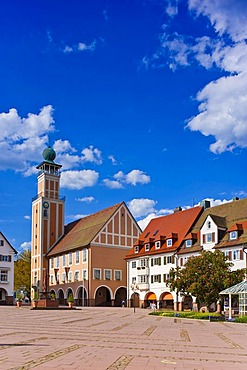 Town Hall, Upper Market Square, Freudenstadt, Black Forest, Baden-Wuerttemberg, Germany, Europe