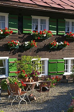 House in Hirschegg, Kleinwalsertal, Allgaeu, Vorarlberg, Austria, Europe