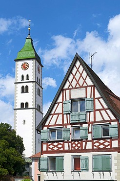 St. Martin Kirche church in Wangen im Allgaeu, Baden-Wuerttemberg, Germany, Europe