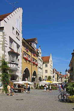 Maximilianstrasse street in the old town, Lindau, Lake Constance, Allgaeu, Bavaria, Germany, Europe