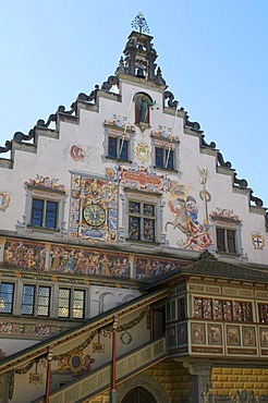 Town hall with outside staircase, Lindau, Bavaria, Germany, Europe