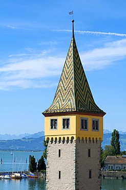 Harbour and Mangturm tower in Lindau, Lake Constance, Bavaria, Germany, Europe