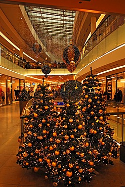 Christmas decorations in the "Arkaden", shopping center, Nuernberger Strasse 7, Erlangen, Middle Franconia, Bavaria Germany, Europe