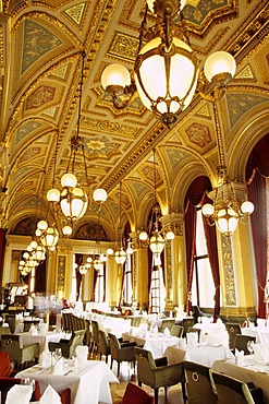 Dining room, bar cafe restaurant at the Old Opera, Alte Oper on Opernplatz Square, Frankfurt am Main, Hesse, Germany, Europe