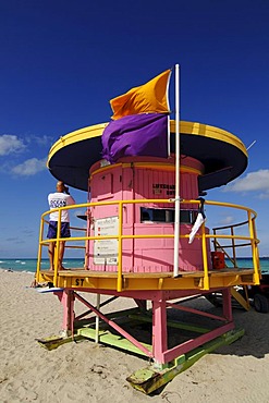 Lifeguard Tower, beach tower, Miami South Beach, Art Deco District, Florida, USA