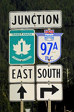 Road sign, Trans Canada Highway, British Columbia, Canada