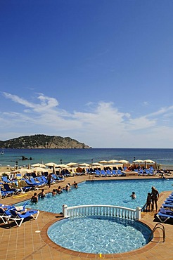 Pool, Hotel Invisa, Cala Blanca, Platja d'es Figueral, Ibiza, Pine Islands, Balearic Islands, Spain, Europe