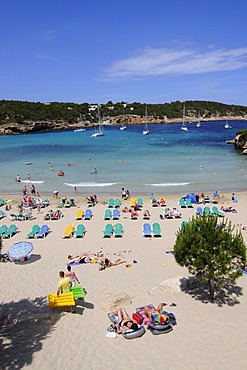 Beach, Cala S'Arenal Gran, Portinatx, Ibiza, Pine Islands, Balearic Islands, Spain, Europe