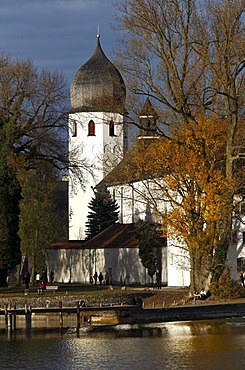 Saint Irmengard Church, Fraueninsel island, lake Chiemsee, Chiemgau, Upper Bavaria, Germany, Europe