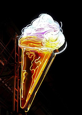 Neon sign for ice-cream