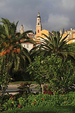 Historic town centre with the Church of St Michel, Menton, Alpes Maritimes, Region Provence-Alpes-Cote d'Azur, Southern France, Mediterranean Sea, France, Europe