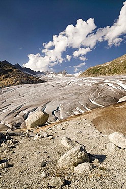 Rhone Glacier in front of Dammastock Mountain, Furka Pass, Valais, Switzerland, Europe