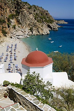 Chapel on Kyra Panagia Beach on the Greek island of Karpathos, Greece, Europe