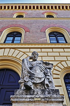 Hippocrates in front of the Bavarian State Library, Munich, Bavaria, Germany, Europe