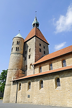 Stiftskirche St Bonifatius collegiate church, monastery, church, Freckenhorst, Warendorf, Muensterland region, North Rhine-Westphalia, Germany, Europe