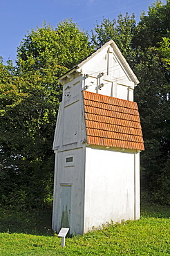 Old transformer tower, open-air museum, Westphalian State Museum for Ethnology, Detmold, North Rhine-Westphalia, Germany, Europe