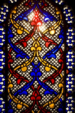 Window in the Sehitlik Mosque in Berlin-Neukoelln, Germany, Europe