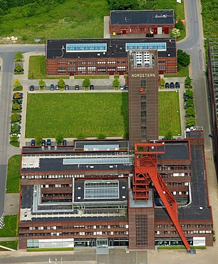 Aerial view, Nordstern industrial park BuGa MGG Treuhand, Buer, Gelsenkirchen, Ruhrgebiet area, North Rhine-Westphalia, Germany, Europe