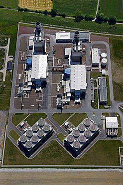Aerial photo, Kraftwerk Westfalen power plant, gas turbine power plant, Trianel, Uentrop, Hamm, Ruhrgebiet region, North Rhine-Westphalia, Germany, Europe