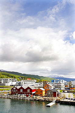 Houses at the Tromsoysundet, Tromso, Norway, Scandinavia, Europe