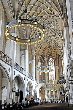 Interior, Evangelische Schlosskirche Protestant castle church, Luther city Wittenberg, Saxony-Anhalt, Germany, Europe