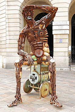 Modern sculpture, city centre, Mulhouse, Alsace, France, Europe