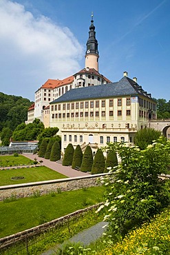 Schloss Weesenstein castle with Baroque garden in Dresden, Saxony, Germany, Europe