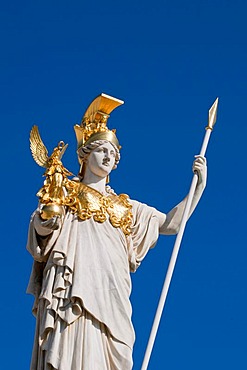 Parlament parliament building, Pallas Athene statue, Ringstrasse street, Vienna, Austria, Europe