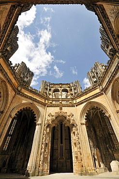 The unfinished chapels, Capelas Imperfeitas, in the Dominican monastery Mosteiro de Santa Maria da Vitoria, UNESCO World Heritage Site, Batalha, Portugal, Europe