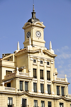 Old clock tower on the Plaza de Colon, Madrid, Spain, Iberian Peninsula, Europe