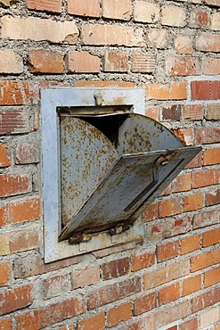 Large crematorium, chute for the gas cartridges, gas chamber, Dachau Concentration Camp Memorial Site, Dachau, Bavaria, Germany, Europe