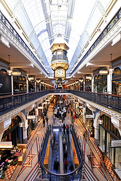 Royal Clock, arcades, boutiques, QVB, Queen Victoria Building, shopping centre, Sydney, New South Wales, Australia