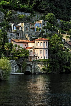 Lakeside mansions at Lake Maggiore, Cannero Riviera, Piedmont, Italy, Europe