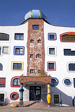 School designed by Hundertwasser, Luther-Melanchthon-Gymnasium school, a Luther City of Wittenberg, Saxony-Anhalt, Germany, Europe