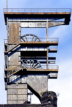 Pit frame of the former former Prosper II pit, unrenovated, Prosper-Haniel pit, Bottrop, Ruhr area, North Rhine-Westphalia, Germany, Europe